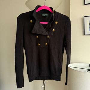 Nautical Ralph Lauren Black Double-Breasted Women's Sweater